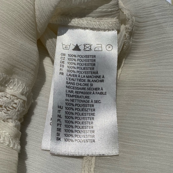 Off white woman’s DIVIDED by H&M lace sheer peasant top size 10 - Picture 5 of 8